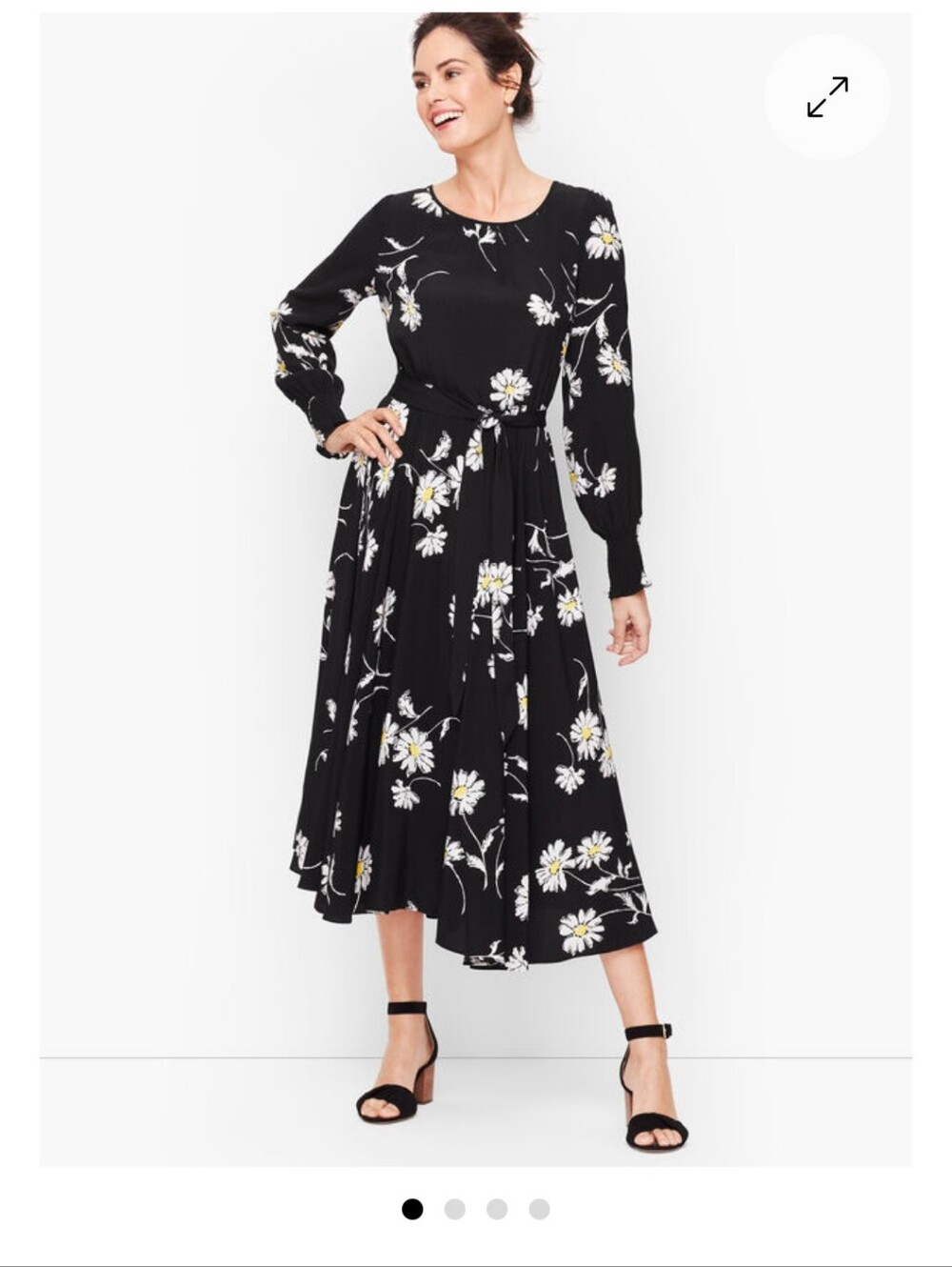 TALBOTS Vintage Daisy Fit And Flare Dress - Women's Size 18 Plus Size